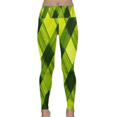 Leaves Grass Woven Lightweight Velour Classic Yoga Leggings by artworkshop