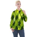 Leaves Grass Woven Women s Long Sleeve Pocket Shirt View1