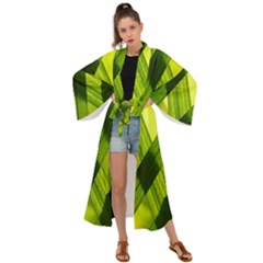 Leaves Grass Woven Maxi Kimono by artworkshop