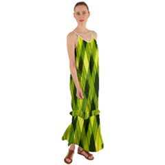 Leaves Grass Woven Cami Maxi Ruffle Chiffon Dress by artworkshop