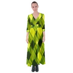 Leaves Grass Woven Button Up Maxi Dress by artworkshop