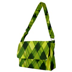 Leaves Grass Woven Full Print Messenger Bag (m) by artworkshop