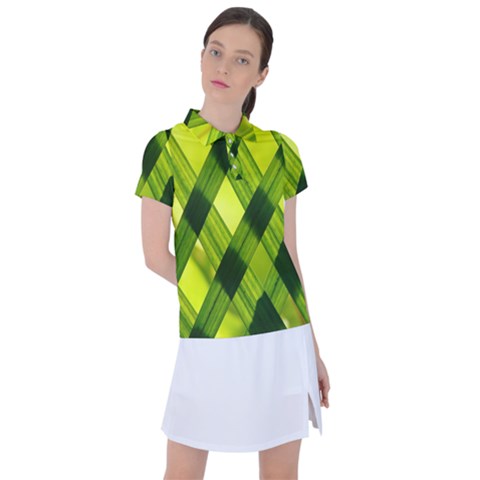 Leaves Grass Woven Women s Polo Tee by artworkshop