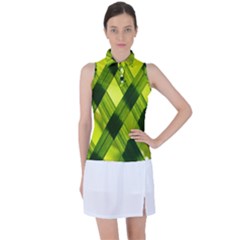 Leaves Grass Woven Women s Sleeveless Polo Tee by artworkshop