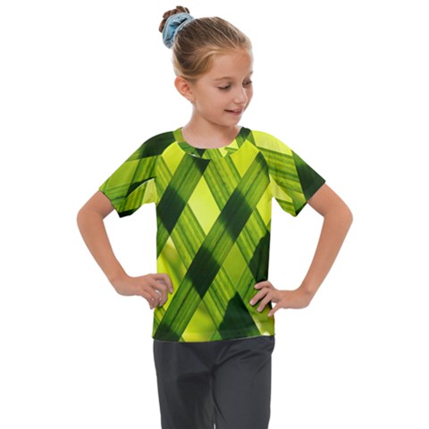 Leaves Grass Woven Kids  Mesh Piece Tee by artworkshop