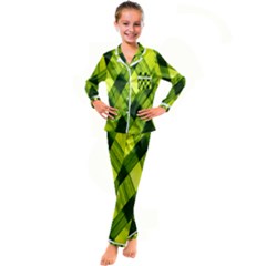 Leaves Grass Woven Kid s Satin Long Sleeve Pajamas Set by artworkshop