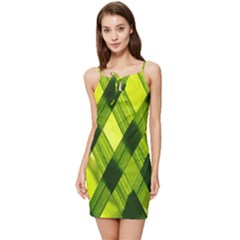 Leaves Grass Woven Summer Tie Front Dress by artworkshop