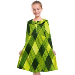 Leaves Grass Woven Kids  Midi Sailor Dress by artworkshop