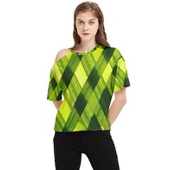 Leaves Grass Woven One Shoulder Cut Out Tee by artworkshop