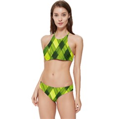 Leaves Grass Woven Banded Triangle Bikini Set