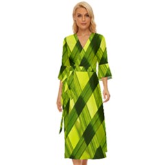 Leaves Grass Woven Midsummer Wrap Dress by artworkshop