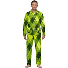 Leaves Grass Woven Men s Long Sleeve Velvet Pocket Pajamas Set