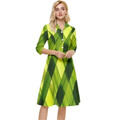 Leaves Grass Woven Classy Knee Length Dress by artworkshop