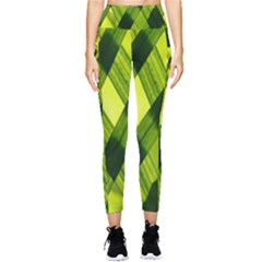 Leaves Grass Woven Pocket Leggings  by artworkshop