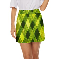 Leaves Grass Woven Mini Front Wrap Skirt