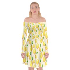 Lemon Off Shoulder Skater Dress by artworkshop