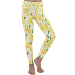 Lemon Kids  Lightweight Velour Classic Yoga Leggings by artworkshop