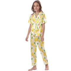 Lemon Kids  Satin Short Sleeve Pajamas Set by artworkshop