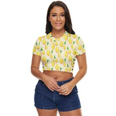 Lemon Side Button Cropped Tee by artworkshop