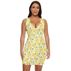 Lemon Draped Bodycon Dress