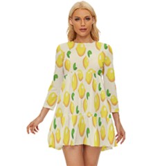 Lemon Long Sleeve Babydoll Dress