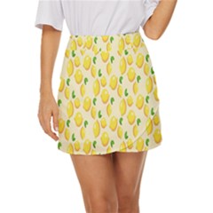 Lemon Mini Front Wrap Skirt