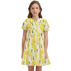 Lemon Kids  Bow Tie Puff Sleeve Dress