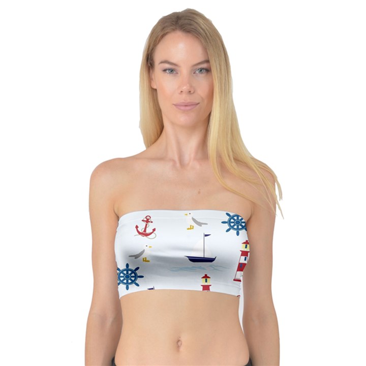 Lighthouse Sail Boat Seagull Bandeau Top