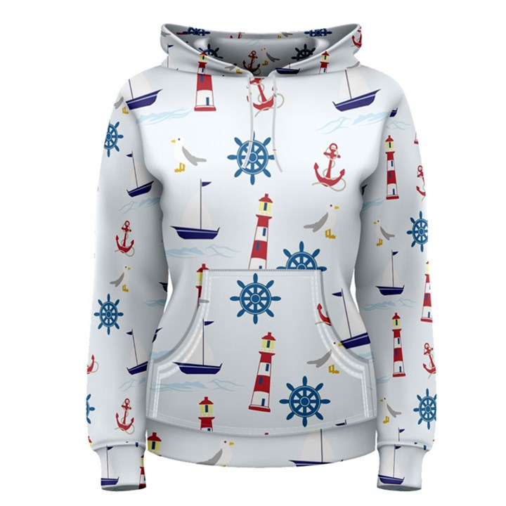 Lighthouse Sail Boat Seagull Women s Pullover Hoodie