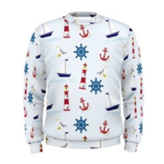 Lighthouse Sail Boat Seagull Men s Sweatshirt by artworkshop