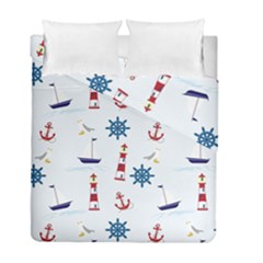 Lighthouse Sail Boat Seagull Duvet Cover Double Side (full/ Double Size) by artworkshop