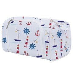 Lighthouse Sail Boat Seagull Toiletries Pouch by artworkshop