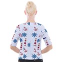 Lighthouse Sail Boat Seagull Cropped Button Cardigan View2