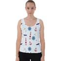 Lighthouse Sail Boat Seagull Velvet Tank Top View1