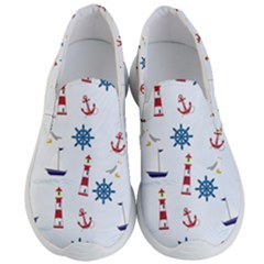 Lighthouse Sail Boat Seagull Men s Lightweight Slip Ons by artworkshop