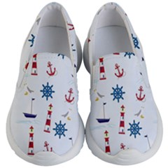 Lighthouse Sail Boat Seagull Kids Lightweight Slip Ons by artworkshop