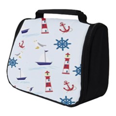 Lighthouse Sail Boat Seagull Full Print Travel Pouch (small) by artworkshop