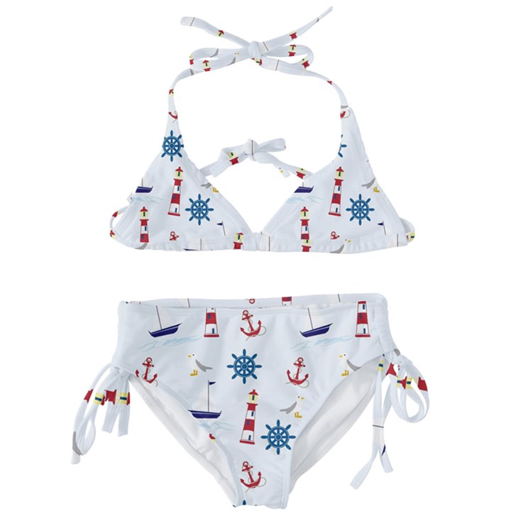 Lighthouse Sail Boat Seagull Kids  Classic Bikini Set