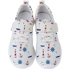 Lighthouse Sail Boat Seagull Men s Velcro Strap Shoes by artworkshop