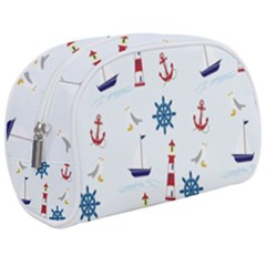 Lighthouse Sail Boat Seagull Make Up Case (medium) by artworkshop