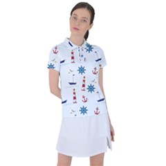 Lighthouse Sail Boat Seagull Women s Polo Tee