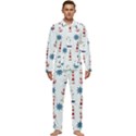 Lighthouse Sail Boat Seagull Men s Long Sleeve Velvet Pocket Pajamas Set View1