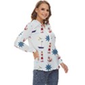 Lighthouse Sail Boat Seagull Zip Up Long Sleeve Blouse View3