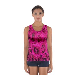 Pink Flowers Roses Sport Tank Top  by artworkshop