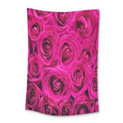 Pink Flowers Roses Small Tapestry