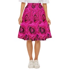 Pink Flowers Roses Classic Short Skirt