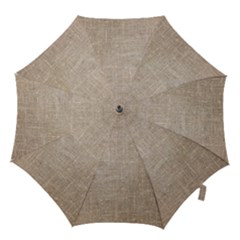 Textile Jute Brown Hook Handle Umbrellas (small) by artworkshop