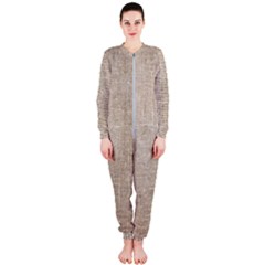 Textile Jute Brown Onepiece Jumpsuit (ladies)