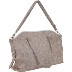 Textile Jute Brown Canvas Crossbody Bag by artworkshop