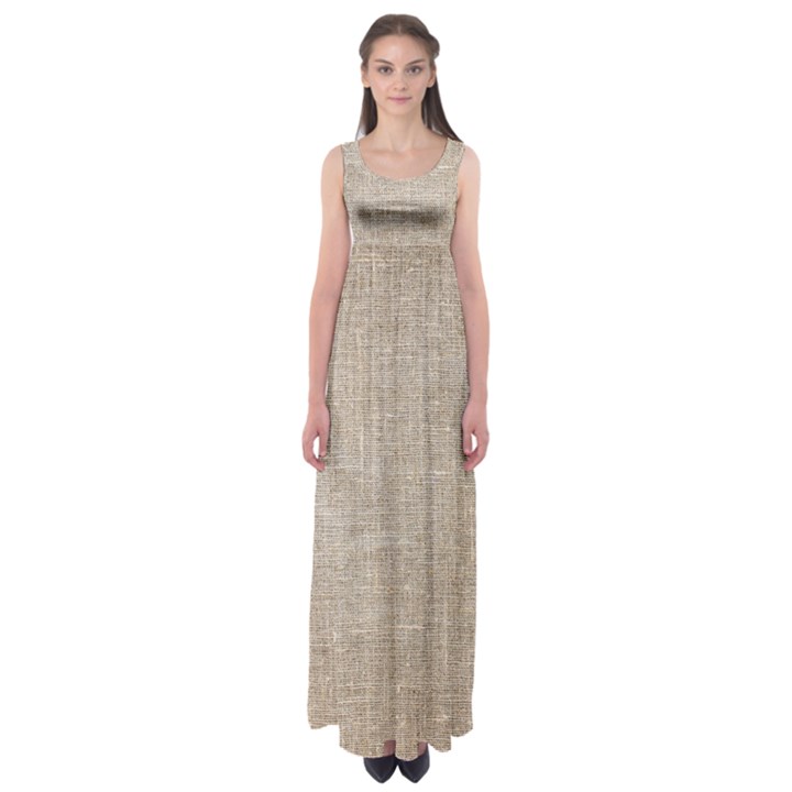 Textile Jute Brown Empire Waist Maxi Dress